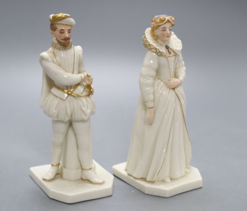 A pair of Royal Worcester figures, height 16cm